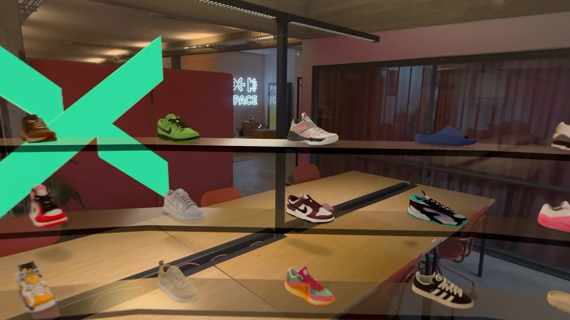 StockX sneaker showroom on Apple Vision Pro